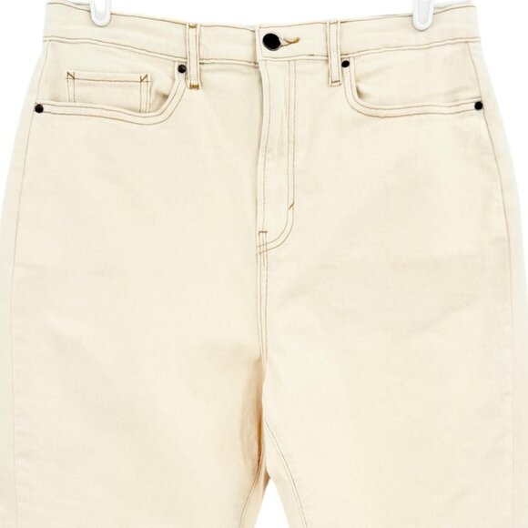 A.n.a Women's High-Rise Stretch Cream Curve Tapered Barrel Denim Jeans Sz 12 NWT - Picture 3 of 11